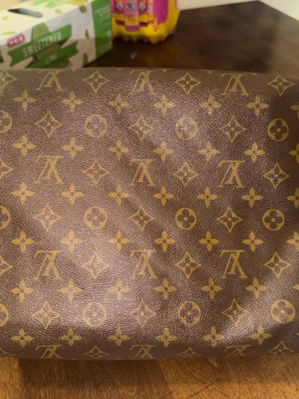 Louis Vuitton Monogram Canvas Satchel in Brown with Tan Trim